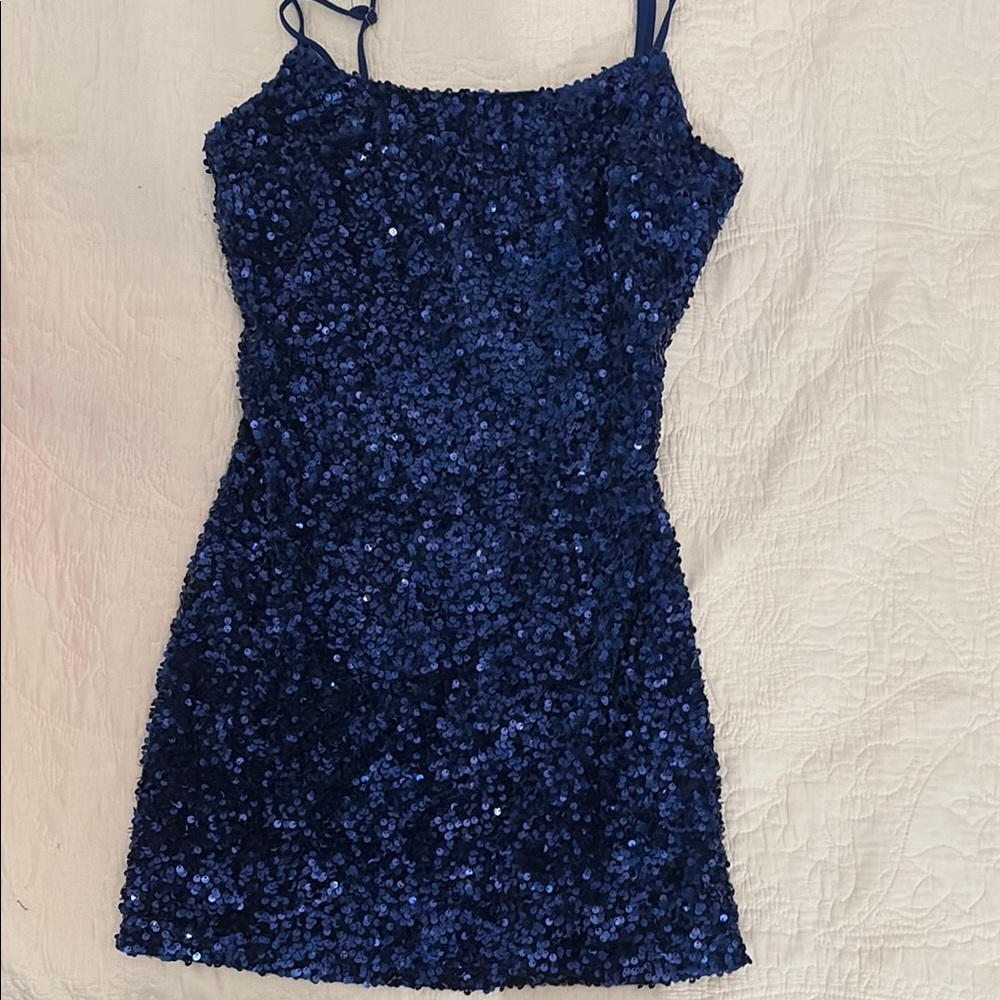 Blue Sequin Dress